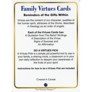Bahai Family Virtue Cards - info