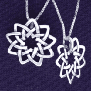 Floating Floral 9-Pointed Star in Sterling Silver