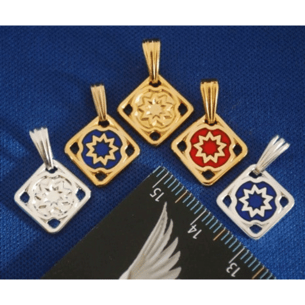 9 Pointed Star Bahai Charm in 5 Colors