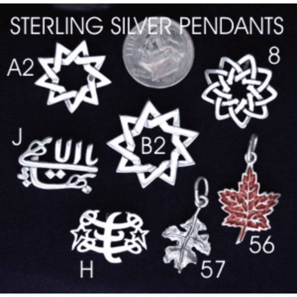 Floating Sterling Silver Ringstone Bahai Pendant