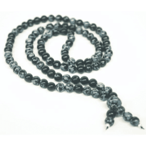 Snowflake Obsidian Bahai Prayer Beads