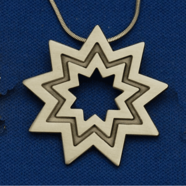 Large Antique Silver Floating Star Pendant
