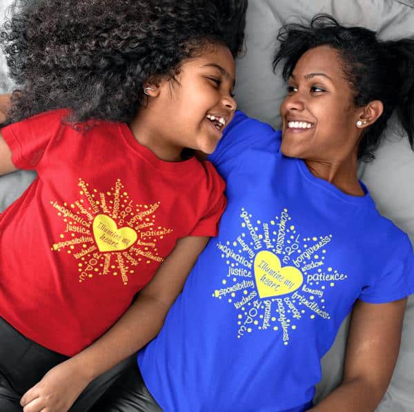 Mother and Daughter in Illumine T-shirts