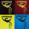 SALE! Courage is needed Dragon T-shirt on White/Natural