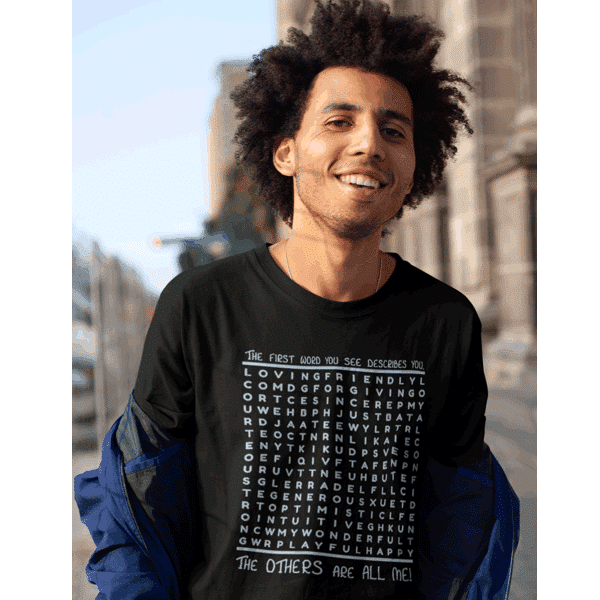 Word Search T-shirt in Black