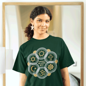 Interfaith T-shirt on Forest Green