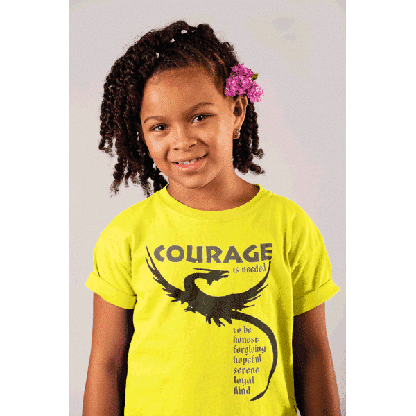 Courage is Needed T-shirt on yellow