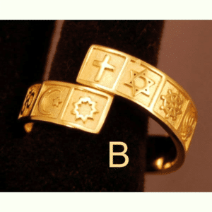 Gold interfaith ring
