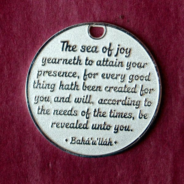 Back of silver plated JOY coin