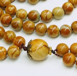 Natural Wood Lace Bahai Prayer Beads