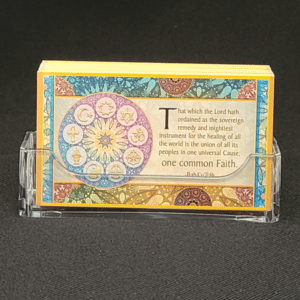 One Common Faith Teaching Card on display