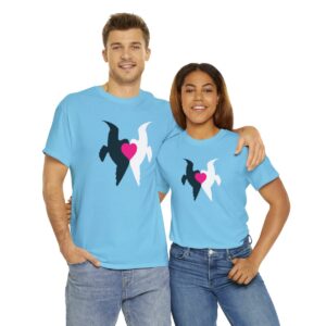 Couple Wearing United Doves T-shirt in Sky Blue