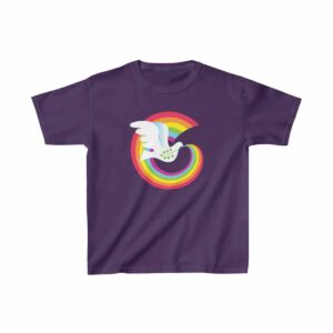 Rainbow Dove Kid's T-shirt in Purple