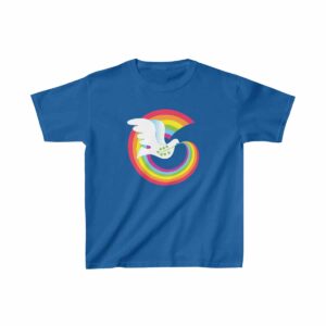 Rainbow Dove Kid's T-shirt in Royal Blue