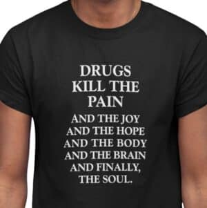 Drugs Kill the Pain closeup