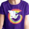 Kids Rainbow Peace Dove T - Closeup on Purple