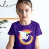 Kids Rainbow Peace Dove T Purple