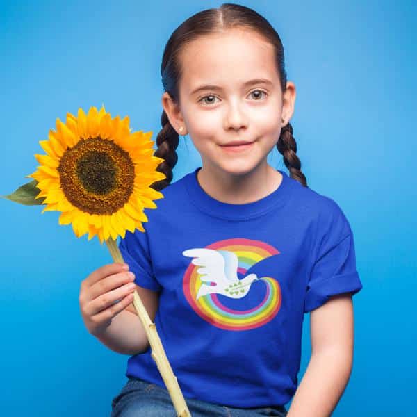 Kids Rainbow Peace T - Bahai Resources