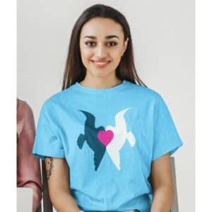 United Doves Race Unity T-shirt in Light Blue