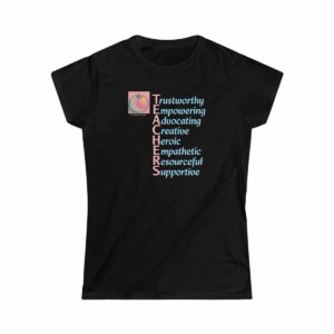 A Teacher's Qualities T-shirt on Black