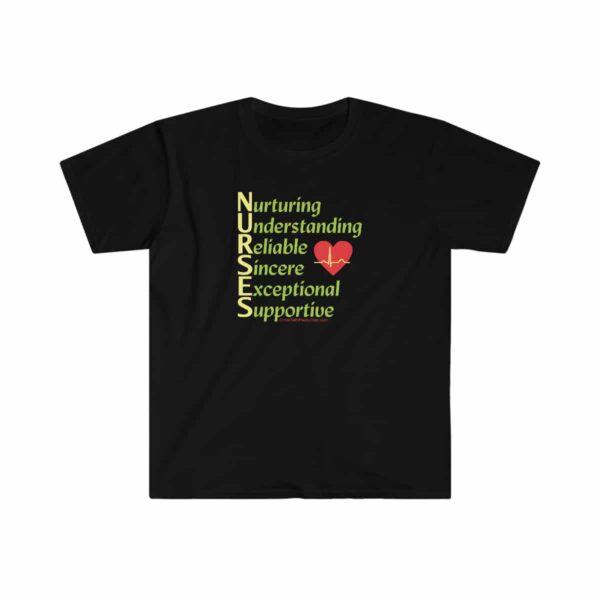 A Nurse's Virtues T-shirt on Black