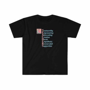 A Teacher's Virtues T-shirt on Black