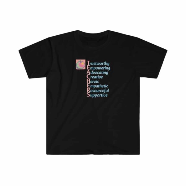 A Teacher's Virtues T-shirt on Black