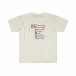 A Teacher's Virtues T-shirt on Natural