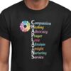 Interfaith Chaplain's Character T-Shirt in Black Closeup