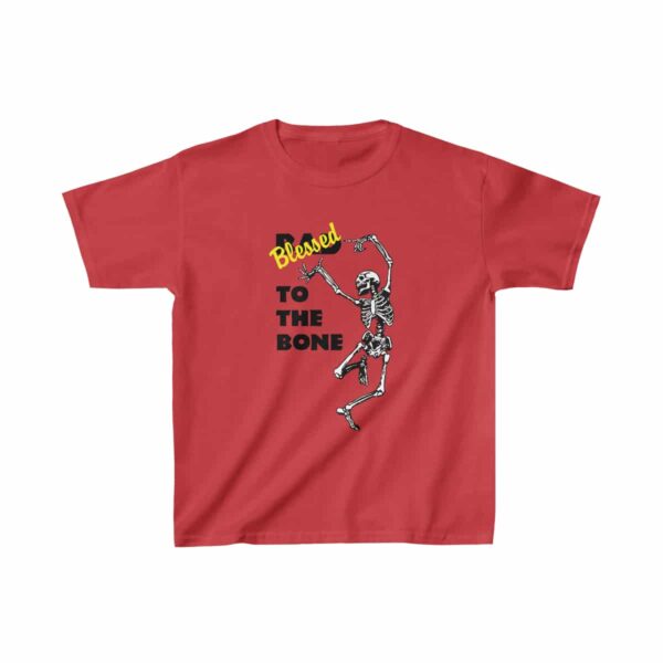 Kids "Blessed to the Bone" skeleton shirt in Red