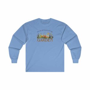 Flowers of One Garden Cotton Long Sleeve Tee - Carolina Blue