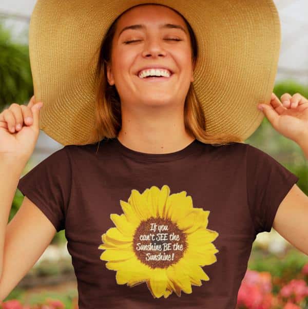 Be the Sunshine Sunflower T-shirt in Brown