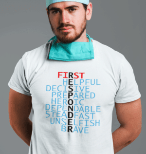 Brave First Responder T-shirt in White