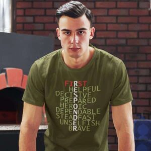 Brave First Responder T-shirt in Military Green