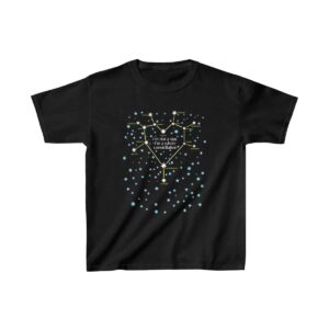 Kids' "I'm a Constellation" Cotton T-Shirt - Black
