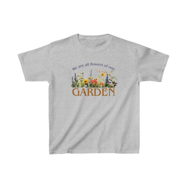 We are all Flowers of one Garden Kid's shirt - white