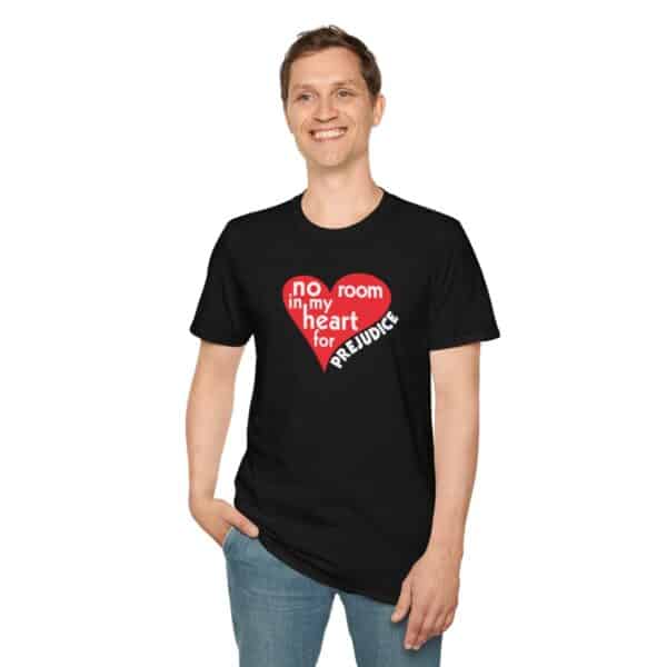 No Room in My Heart for Prejudice Cotton Softstyle T-Shirt - Black