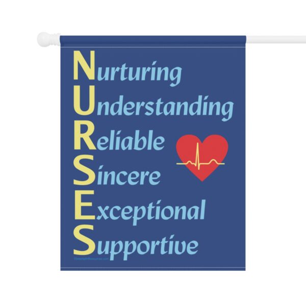 A Nurses Qualities Garden & Wall Banner 24.5" x 32" - back