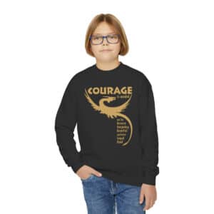 Black Courage is Needed Dragon Youth Crewneck Sweatshirt