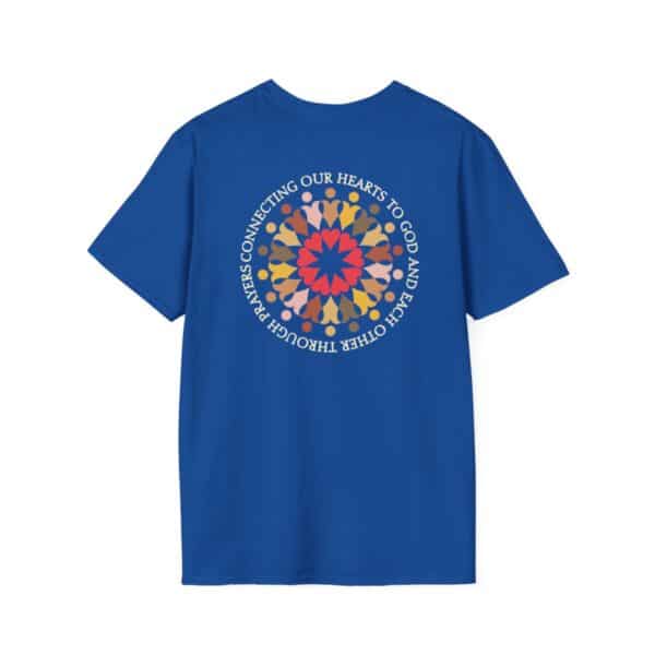 Prayers Connecting Hearts T-Shirt - Royal Blue - back