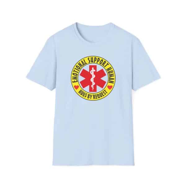 Emotional Support Human T-Shirt in Light Blue