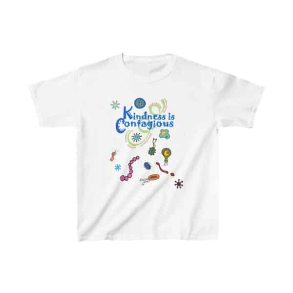 Kindness Is Contagious Kids Cotton Tee in White