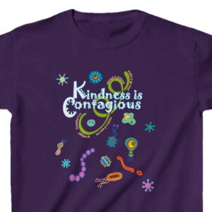 Kindness Is Contagious Kids Cotton Tee in Purple