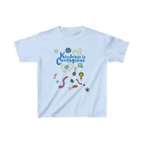 Kindness Is Contagious Kids Cotton Tee in Light Blue