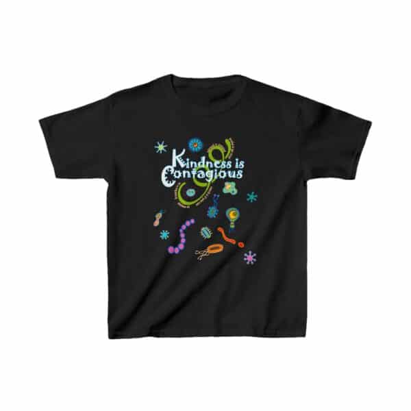 Kindness Is Contagious Kids Cotton Tee in Black