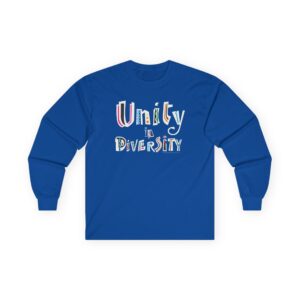 Unity in Diversity Cotton Long Sleeve Tee - Royal Blue