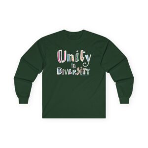 Unity in Diversity Cotton Long Sleeve Tee - Forest Green