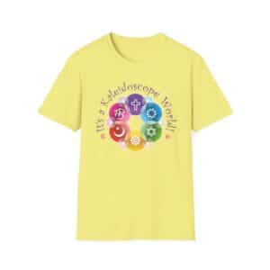 It’s a Kaleidoscope World Interfaith T-Shirt - Cornsilk Yellow