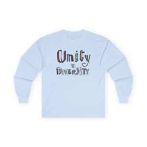Unity in Diversity Cotton Long Sleeve Tee - Light Blue