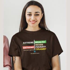 Economic Justice Baha'i T-shirt in Brown